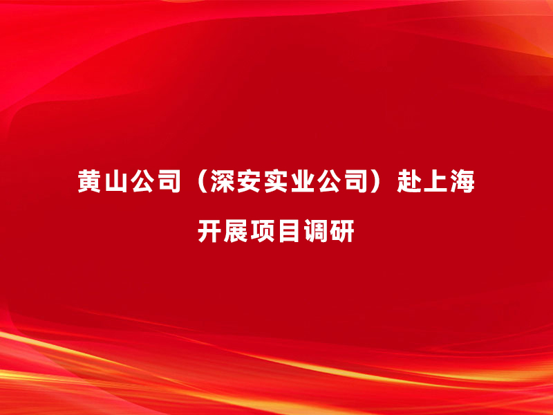 黃山公司（深安實(shí)業(yè)公司）赴上海開(kāi)展項(xiàng)...